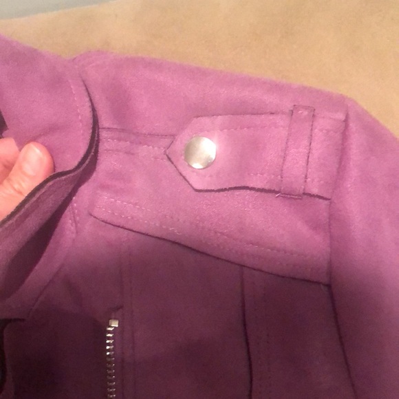 EUC Torrid Size 1 Lavender Suede Bomber Jacket - Picture 4 of 7